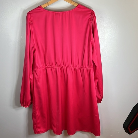 Vero Moda Short Satin Dress Fuchsia Size 14 - Picture 8 of 11